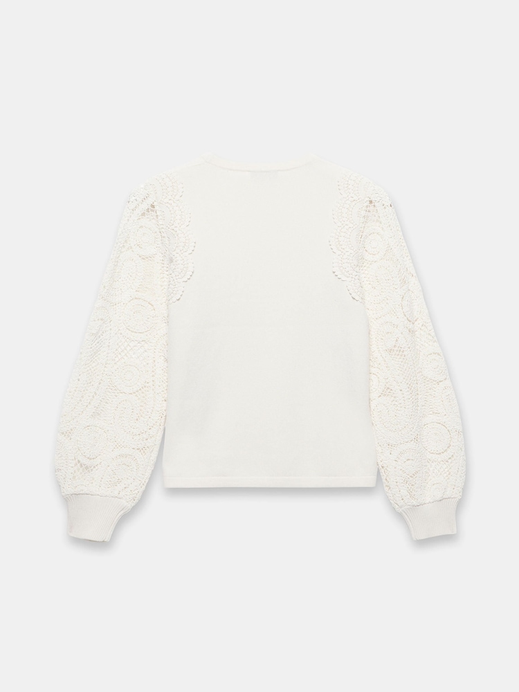 Mint Velvet White Crochet Sleeve Jumper - Image 7 of 7 Mint Velvet White Crochet Sleeve Jumper - Image 7 of 7