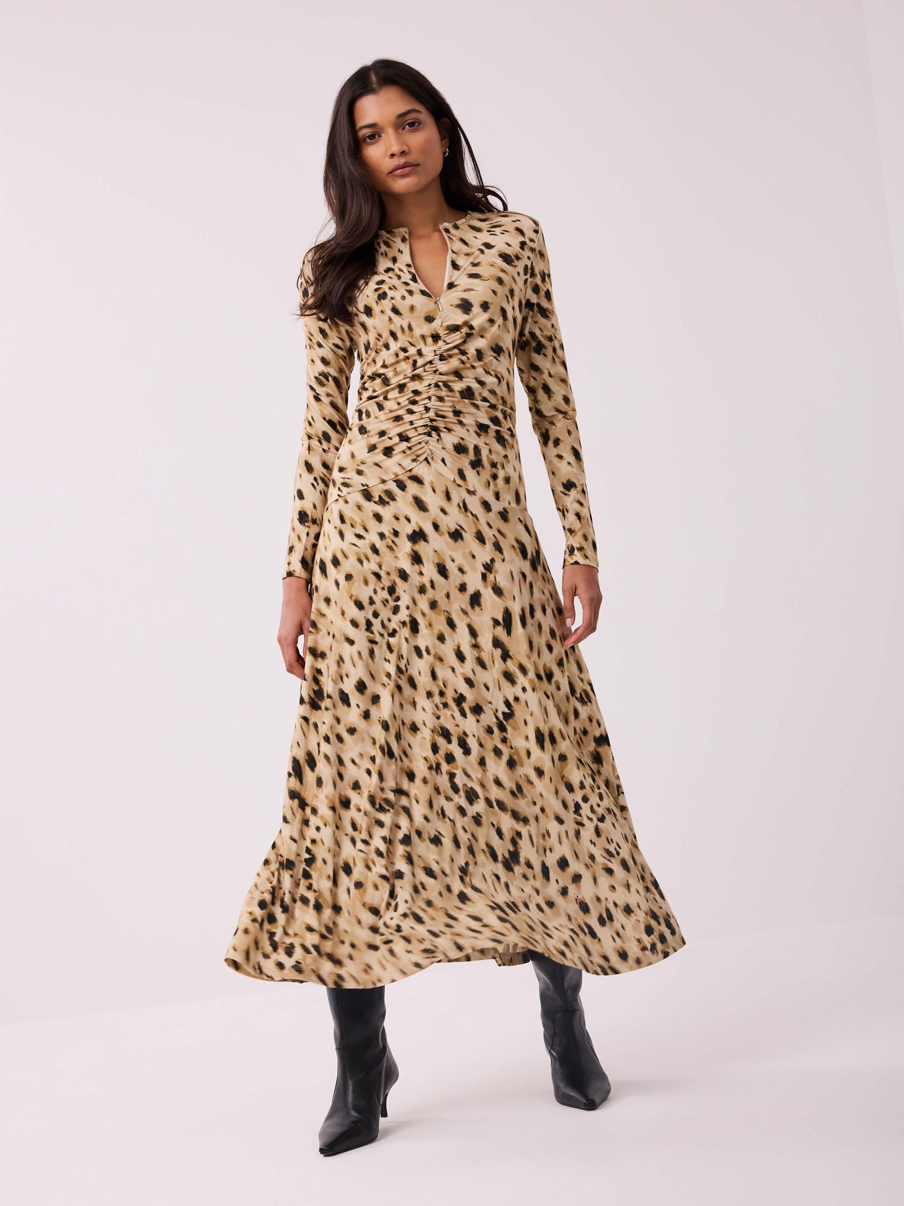 Buy Mint Velvet Gold Zip Jersey Midi Dress from Next Ireland