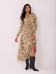 Mint Velvet Gold Zip Jersey Midi Dress - Image 2 of 8