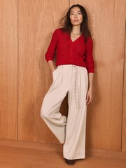 Mint Velvet Red Open Knit Cardigan - Image 4 of 7