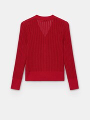 Mint Velvet Red Open Knit Cardigan - Image 7 of 7