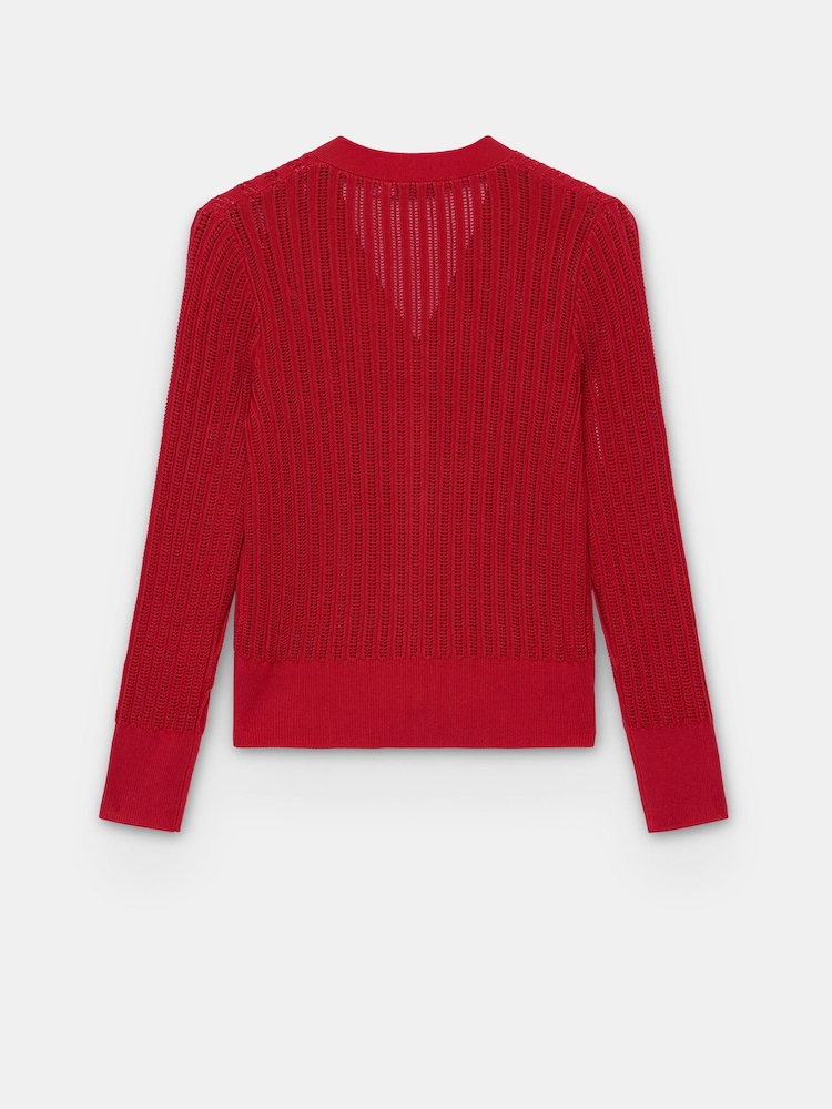 Mint Velvet Red Open Knit Cardigan - Image 7 of 7 Mint Velvet Red Open Knit Cardigan - Image 7 of 7