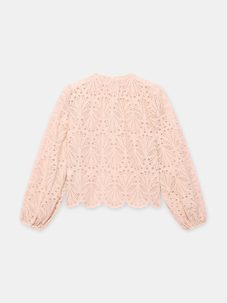 Rosa - Mint Velvet Cotton Broderie Detail Blouse - Imagen 8 de 8
