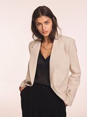 Natural - Mint Velvet Double Breasted Longline Blazer - Imaginea 4 din 8