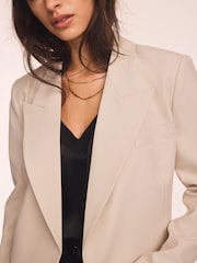 Natural - Mint Velvet Double Breasted Longline Blazer - Imaginea 6 din 8