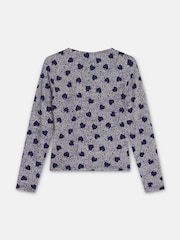 Mint Velvet Blue Heart Print Zip Detail Top - Image 8 of 8