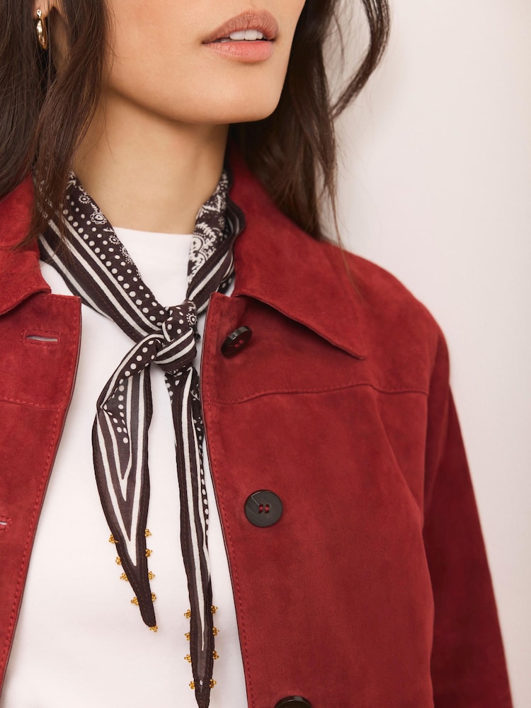 Mint Velvet Brown Beaded Neck Scarf - Image 2 of 6