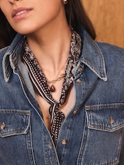 Mint Velvet Brown Beaded Neck Scarf - Image 3 of 6