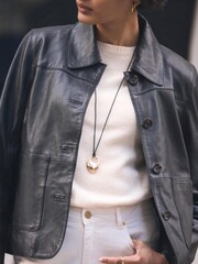 Mint Velvet Silver Tone Rope Pendant Necklace - Image 2 of 4