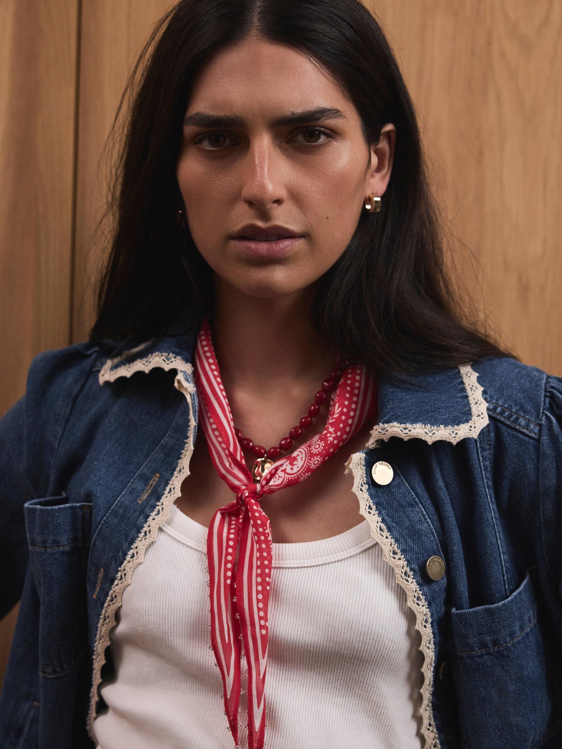 Buy Mint Velvet Red Beaded Neck Scarf from the Next UK online shop