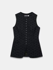 Mint Velvet Blue Polka Dot Longline Waistcoat - Image 7 of 8