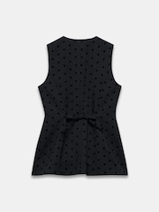 Mint Velvet Blue Polka Dot Longline Waistcoat - Image 8 of 8