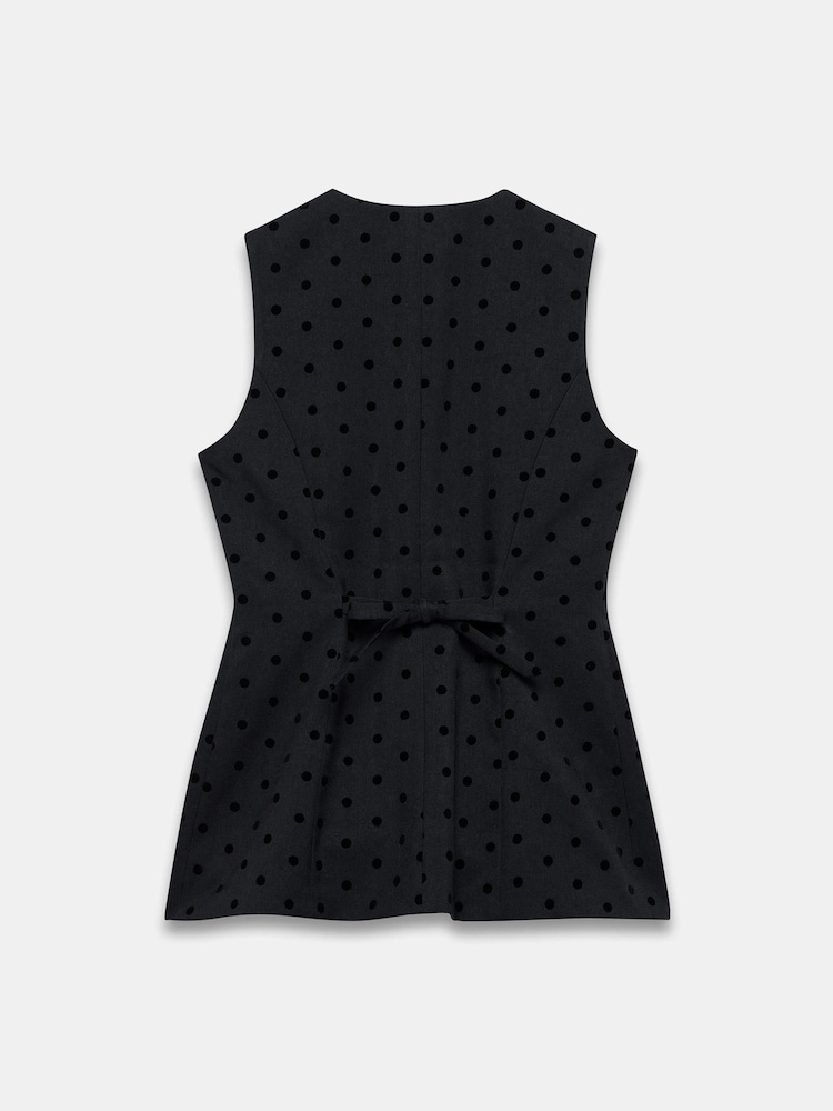Mint Velvet Blue Polka Dot Longline Waistcoat - Image 8 of 8 Mint Velvet Blue Polka Dot Longline Waistcoat - Image 8 of 8