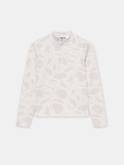 Gornji top sa dugim rukavima od mente baršunastog žakarda - Slika 6 od 7