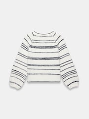 Mint Velvet White Striped Cotton Blend Jumper - Image 7 of 7