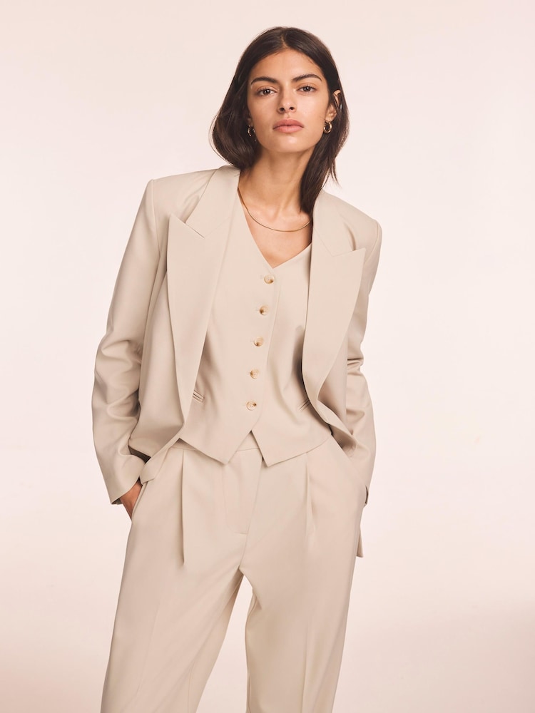 Mint Velvet Cream Tailored Waistcoat - Image 2 of 8