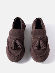 Mint Velvet Brown Indie Suede Loafers - Image 1 of 1