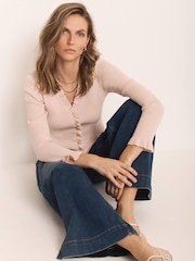 Mint Velvet Pink Ruffle Detail Cardigan - Image 5 of 7