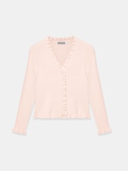 Mint Velvet Pink Ruffle Detail Cardigan - Image 6 of 7