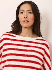 Mint Velvet Red Striped Cotton Blend Top - Image 4 of 7