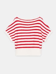 Mint Velvet Red Striped Cotton Blend Top - Image 7 of 7