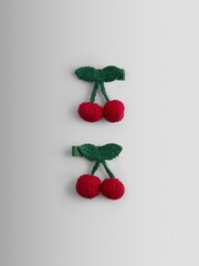 JoJo Maman Bébé Bright Red 2-Pack Cherry Clips - Image 1 of 4