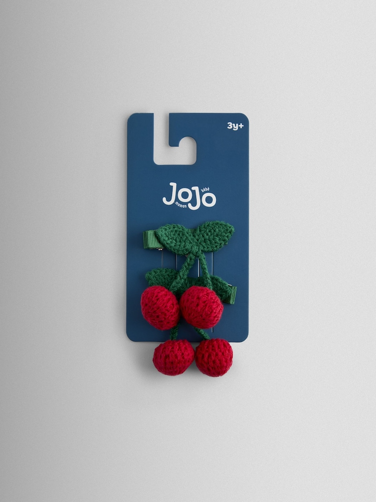 JoJo Maman Bébé Bright Red 2-Pack Cherry Clips - Image 2 of 4