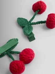 JoJo Maman Bébé Bright Red 2-Pack Cherry Clips - Image 4 of 4