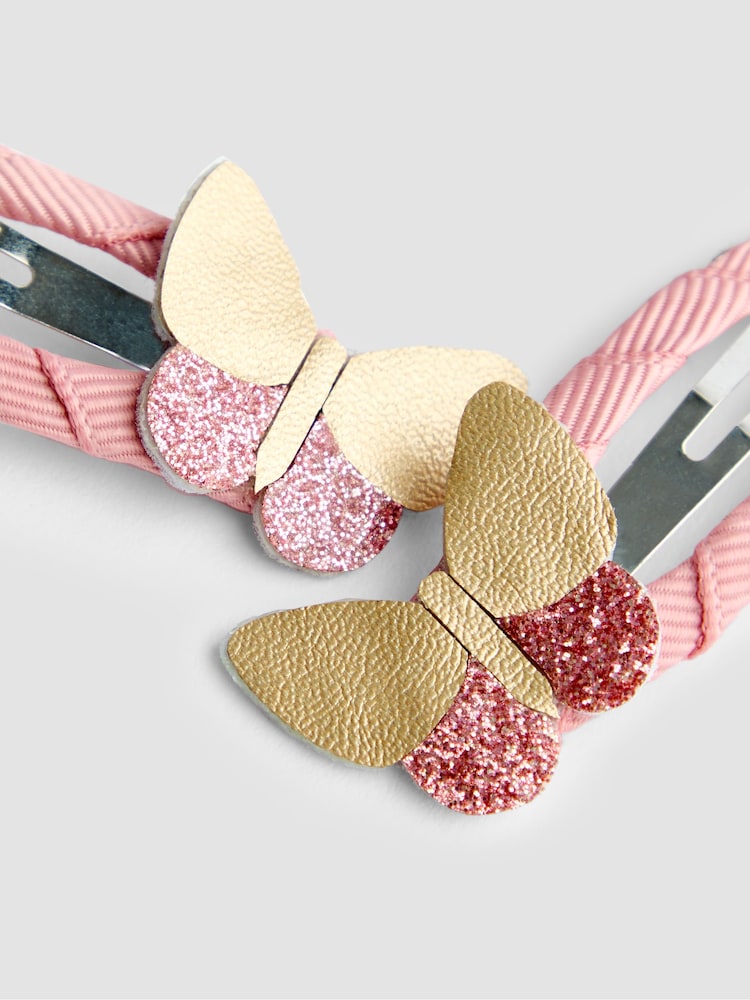 JoJo Maman Bébé Mid Pink 2-Pack Butterfly Clip - Image 4 of 4