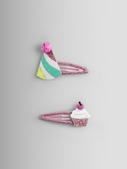 JoJo Maman Bébé Bright Pink 2-Pack Party Clips - Image 1 of 4