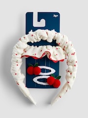 JoJo Maman Bébé Cream Cherries Hair Accessories Set - Image 1 of 5
