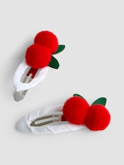 JoJo Maman Bébé Cream Cherries Hair Accessories Set - Image 4 of 5