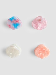 JoJo Maman Bébé Light Pink 4-Pack Shell Claw Clips - Image 2 of 4