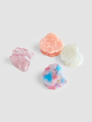 JoJo Maman Bébé Light Pink 4-Pack Shell Claw Clips - Image 3 of 4
