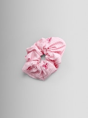 JoJo Maman Bébé Bright Pink Large Bow Embroidered Scrunchie - Image 3 of 4