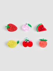 JoJo Maman Bébé Multi Colour 6-Pack Fruit Claw Clips - Image 2 of 4