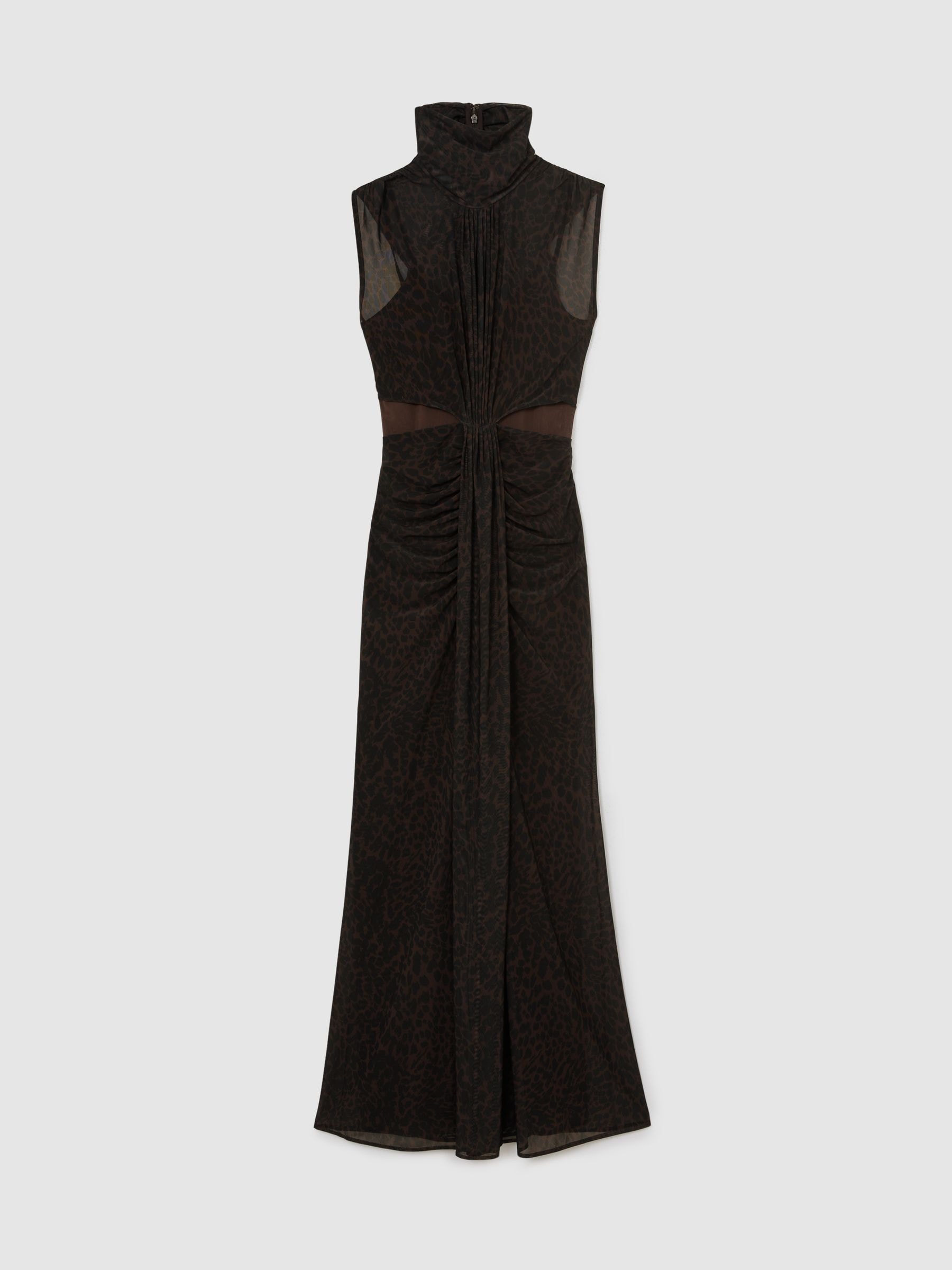reiss daniella ruched maxi dress Reiss Daniella Sheer Ruched Maxi Dress