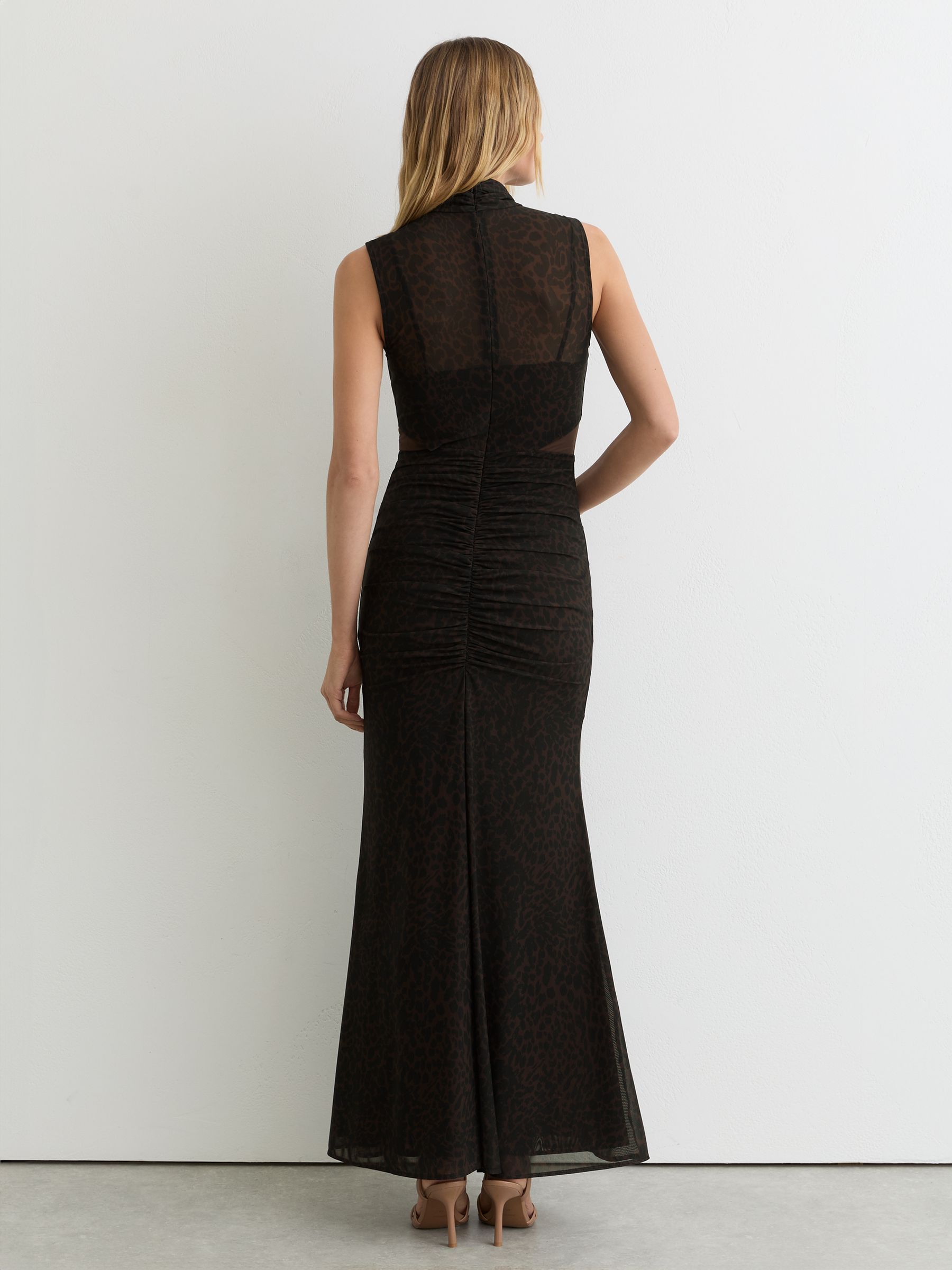 daniella sheer ruched maxi dress REISS Women's Daniella Sheer Ruched Maxi Dress