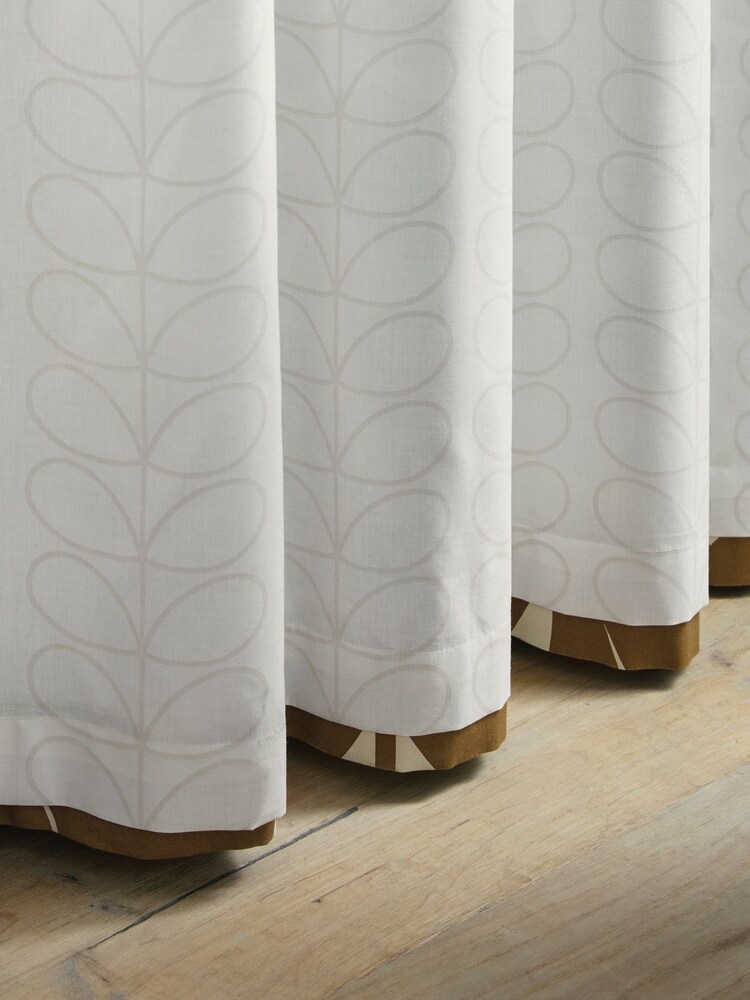 Orla Kiely Coffee Brown Wildflower Eyelet Curtains - Image 3 of 3