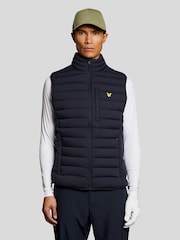 Lyle & Scott Blue Stretch Lightweight Quilted Gilet - Image 1 of 5