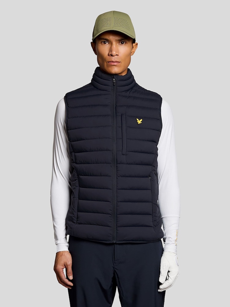 Lyle & Scott Blue Stretch Lightweight Quilted Gilet - Image 1 of 5