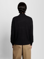 Lyle & Scott Black Cotton Merino Quarter Zip Jumper - Image 4 of 5