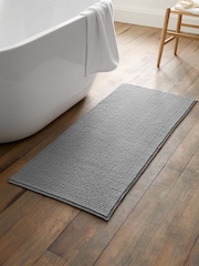 Catherine Lansfield Silver Grey Bobble Long Bath Mat Runner - Image 1 of 3