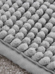 Catherine Lansfield Silver Grey Bobble Long Bath Mat Runner - Image 2 of 3