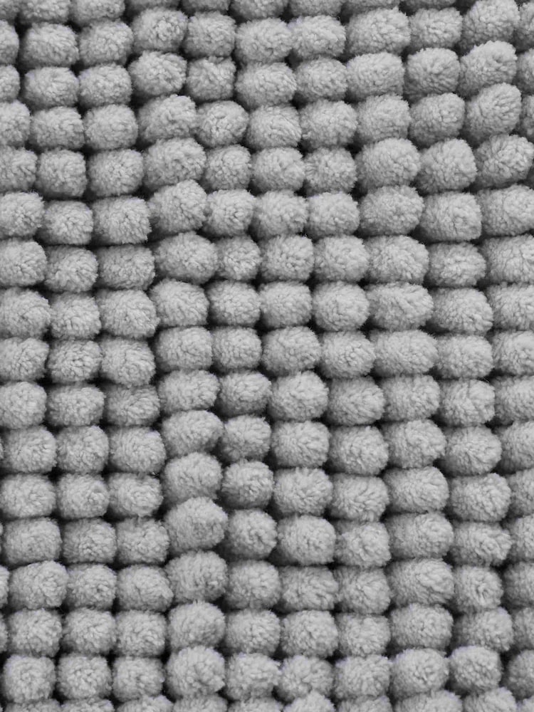 Catherine Lansfield Silver Grey Bobble Long Bath Mat Runner - Image 3 of 3