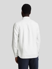 Lyle & Scott White Tonal Eagle Plain Oxford Shirt - Image 3 of 5