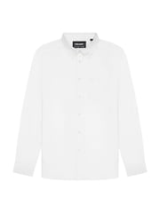 Lyle & Scott White Tonal Eagle Plain Oxford Shirt - Image 5 of 5