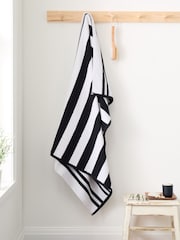 Bianca Black Reversible Stripe Jacquard Towel - Image 4 of 4