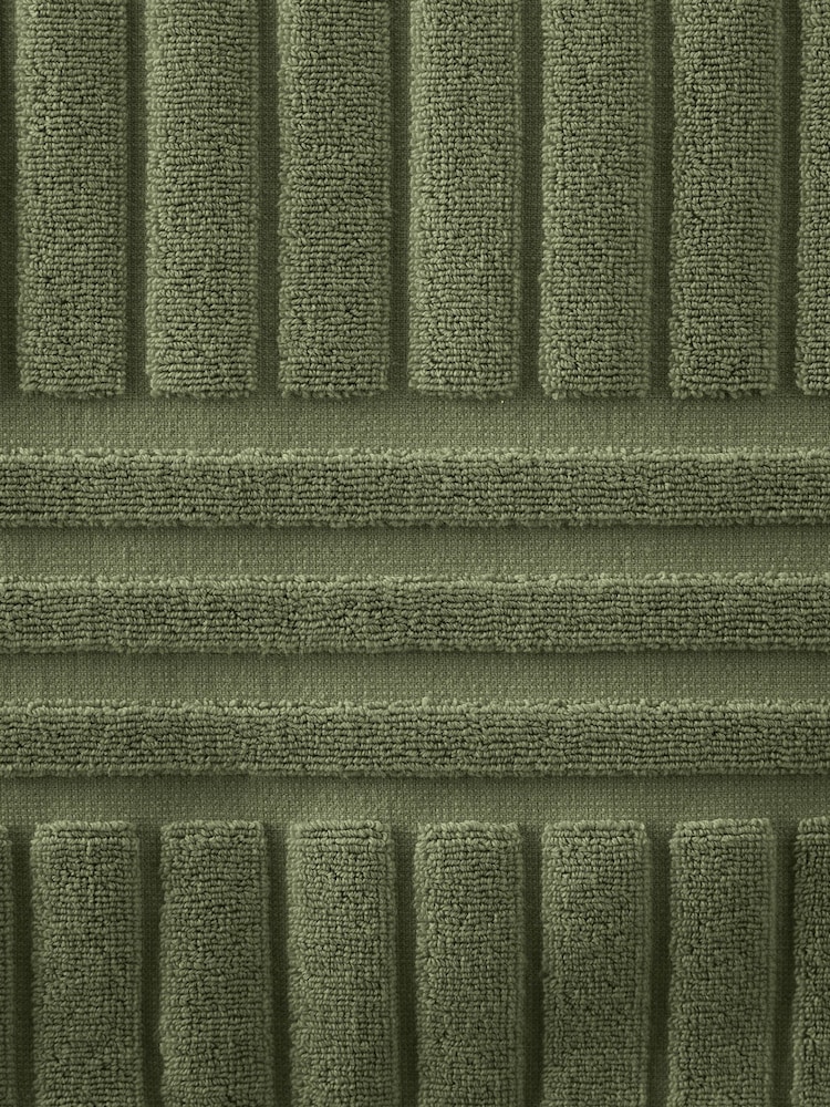 Bianca Olive Green Hotel Stripe Cotton Collection Towel - Image 3 of 3 Bianca Olive Green Hotel Stripe Cotton Collection Towel - Image 3 of 3