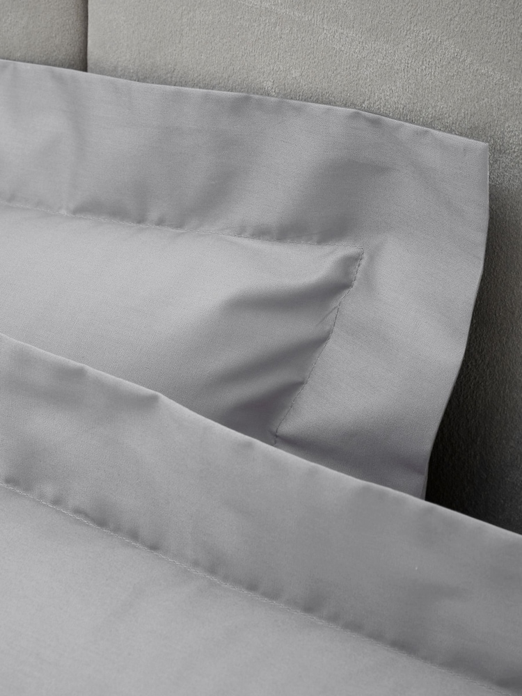 Bianca Silver Grey 180 Thread Count Cotton Oxford Pillowcase - Image 2 of 3